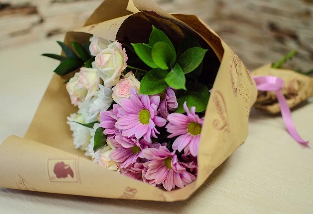 Букет цветов из: Розы и Хризантемы в Еремино