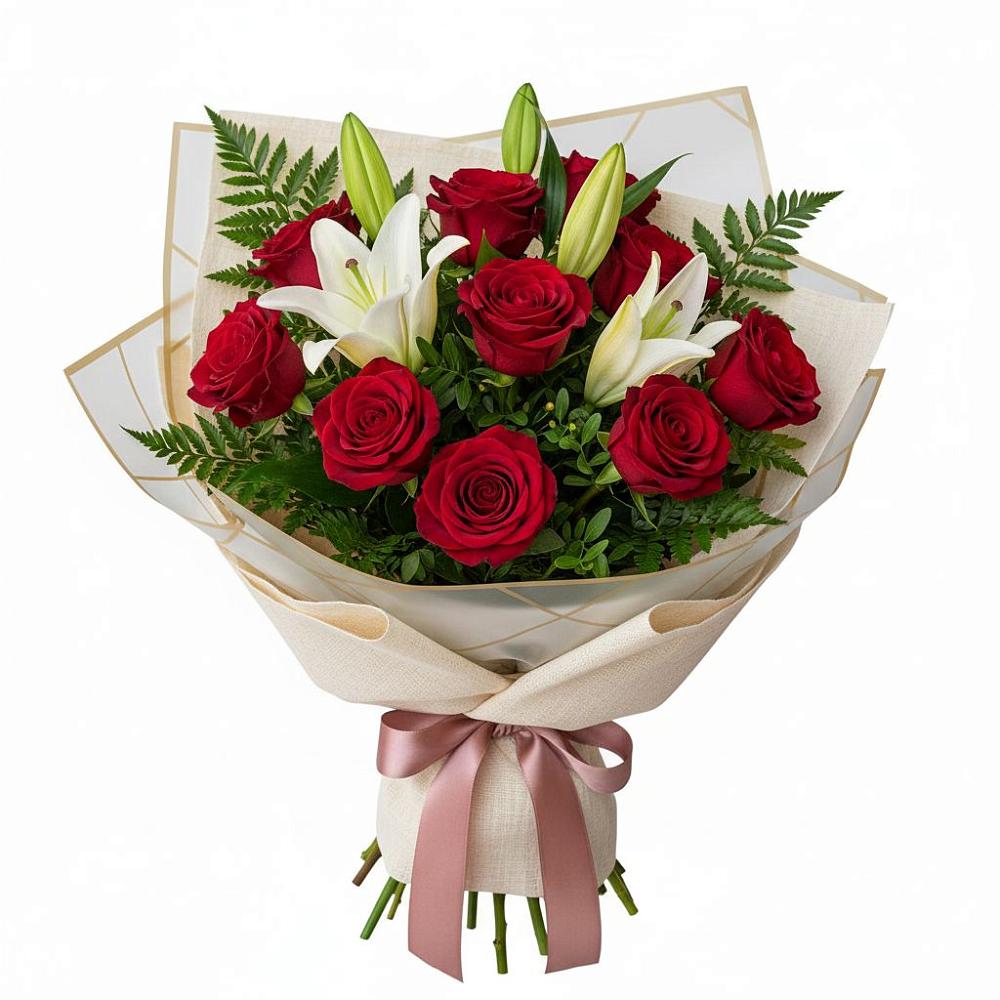 Букет цветов из: Лилии и Розы в Еремино