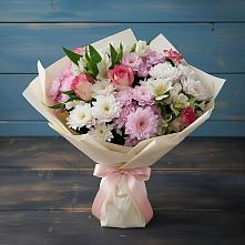 Букет цветов из:  Хризантемы, Альстромерии и Розы в Еремино