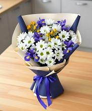Букет цветов из:  Розы, Ирисы и Хризантемы #REPLACE_PRED# Еремино