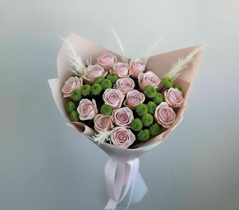 Букет цветов из: Розы и Хризантемы в Еремино