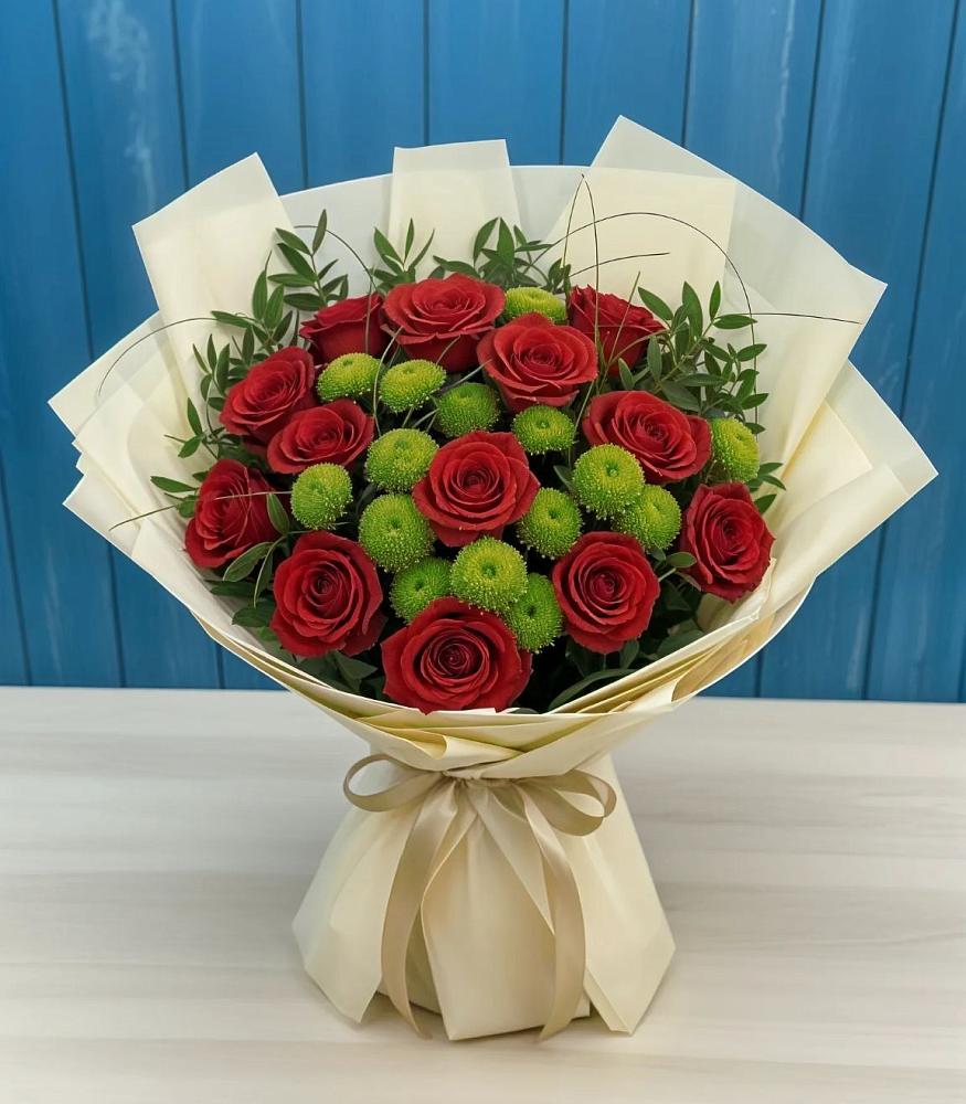 Букет цветов из: Розы и Хризантемы в Еремино